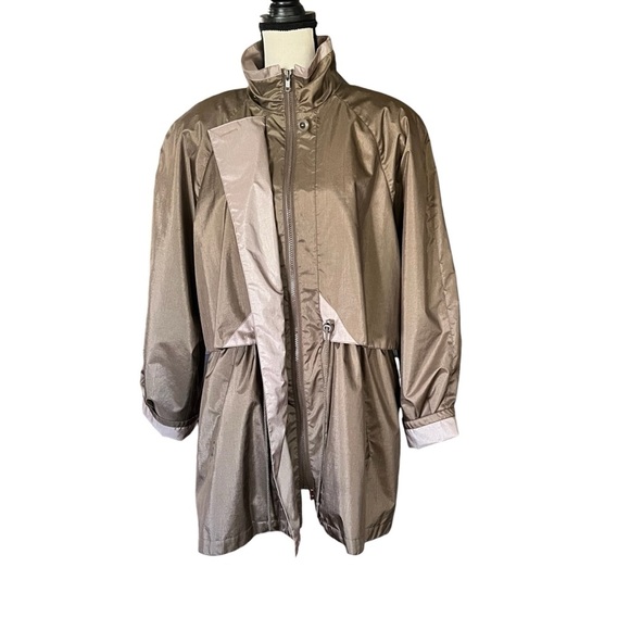 Vtg. Current Seen trench style coat/jacket with button lining. Sz. Generous M - Picture 2 of 10